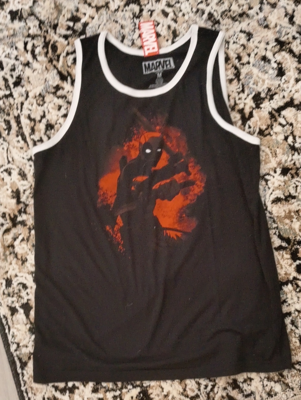 Marvel Deadpool Sleeveless Tank - Black with Red Accents